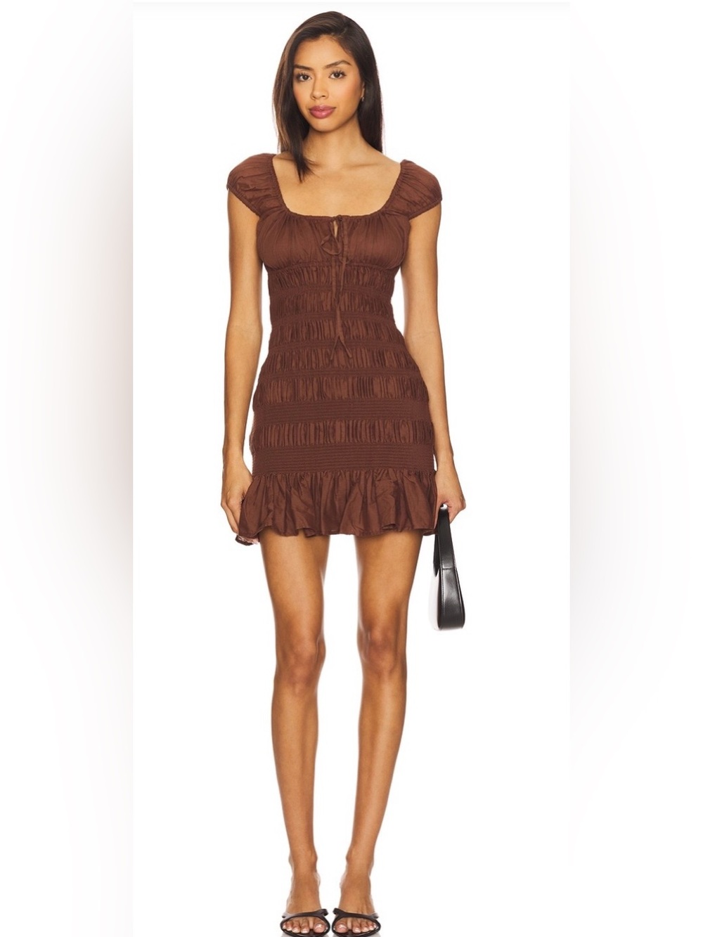 Tularosa Lucie Mini Dress in Chocolate Brown